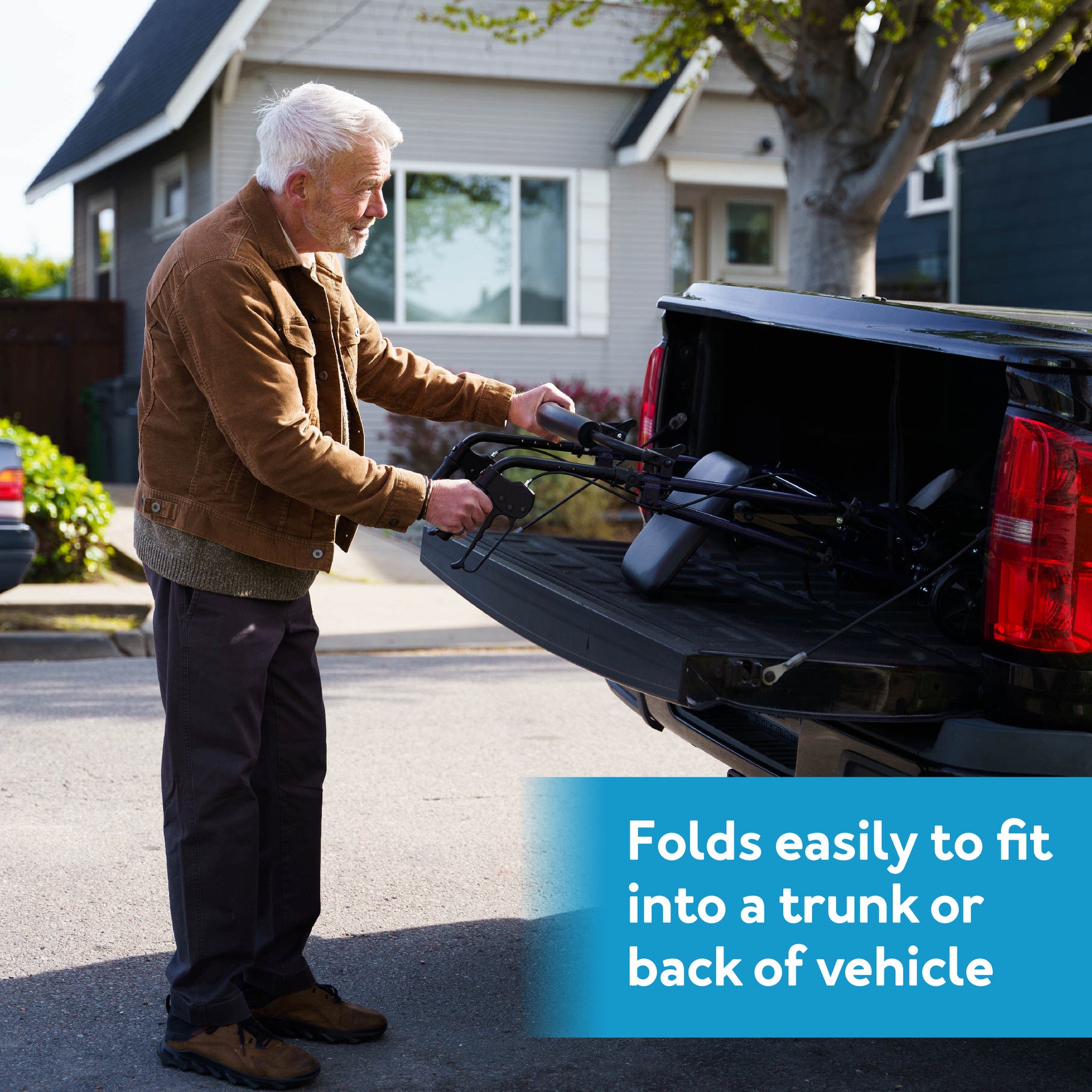 Carex Steel Rolling Walker - Folds easily to fit into a trunk or back of vehicle