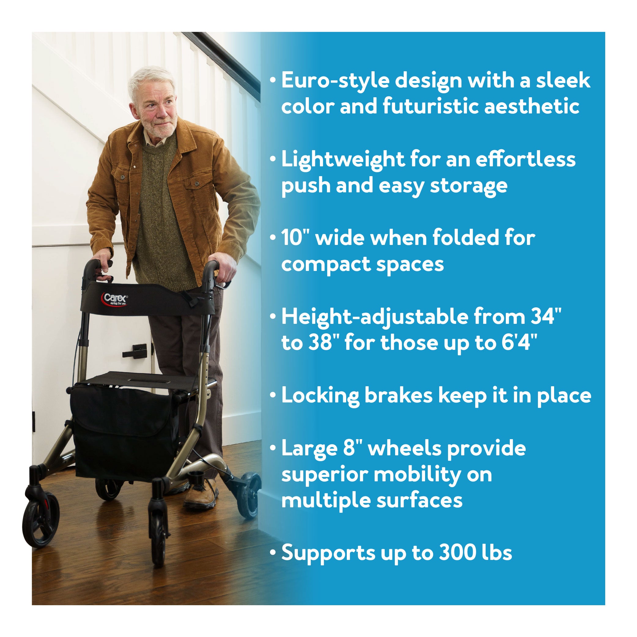 Carex Crosstour Rolling Walker - Carex Health Brands