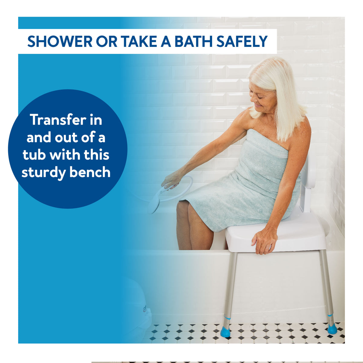 Carex Easy Transfer Bench with Large Handle for Convenience