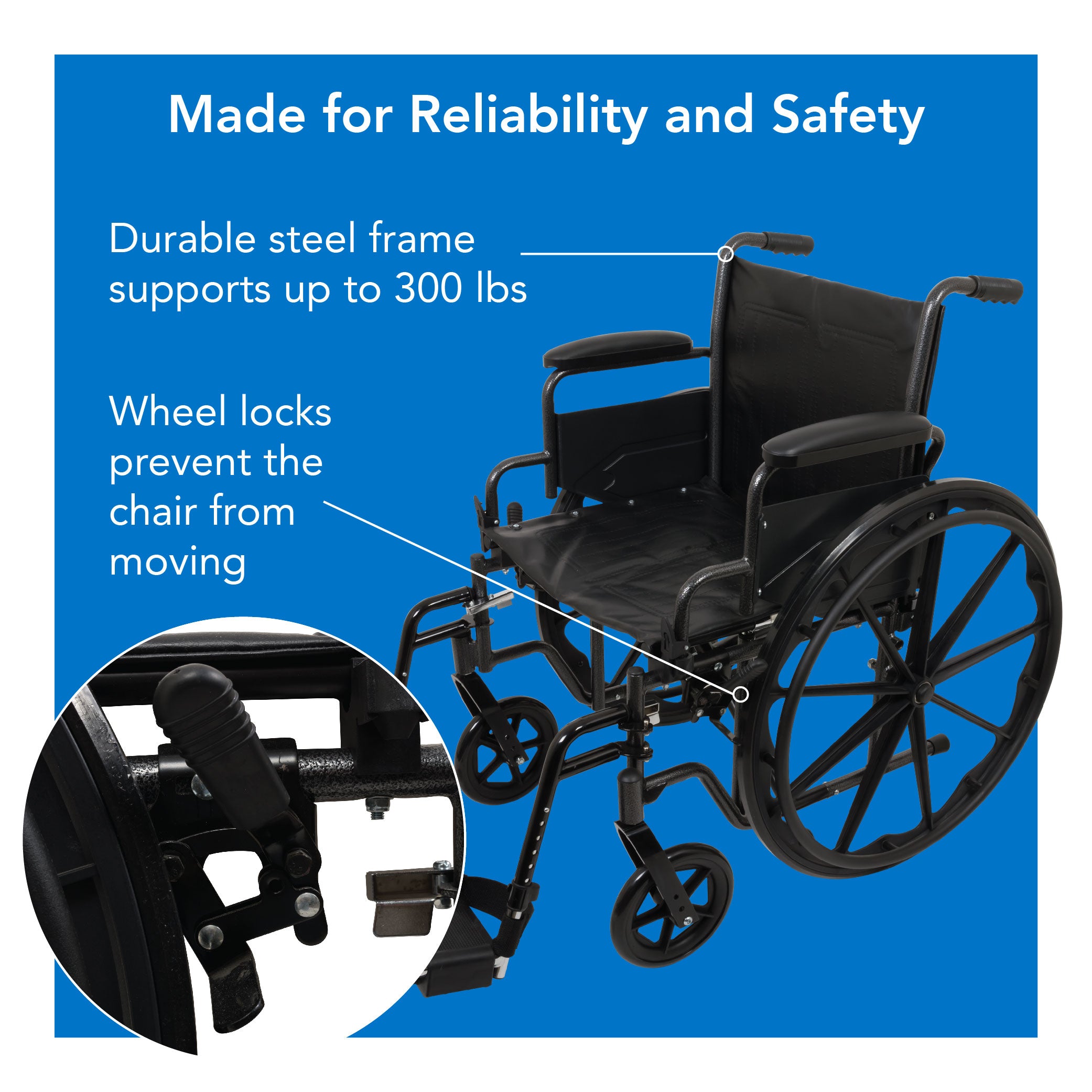 ProBasics K2 Wheelchair with Flip-back Arms and Hemi-Height Position - Carex Health Brands