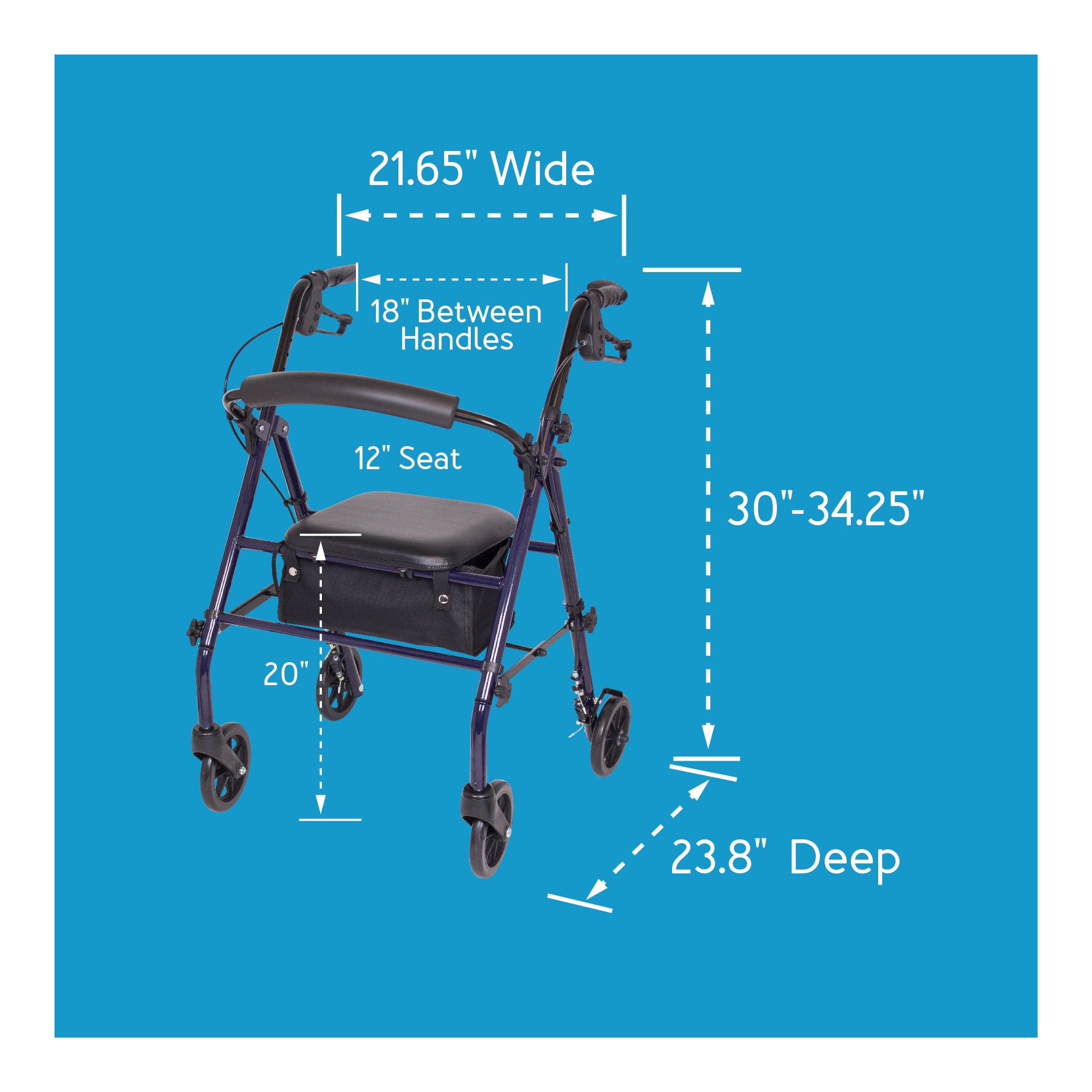 Carex Steel Rolling Walker - Carex Health Brands