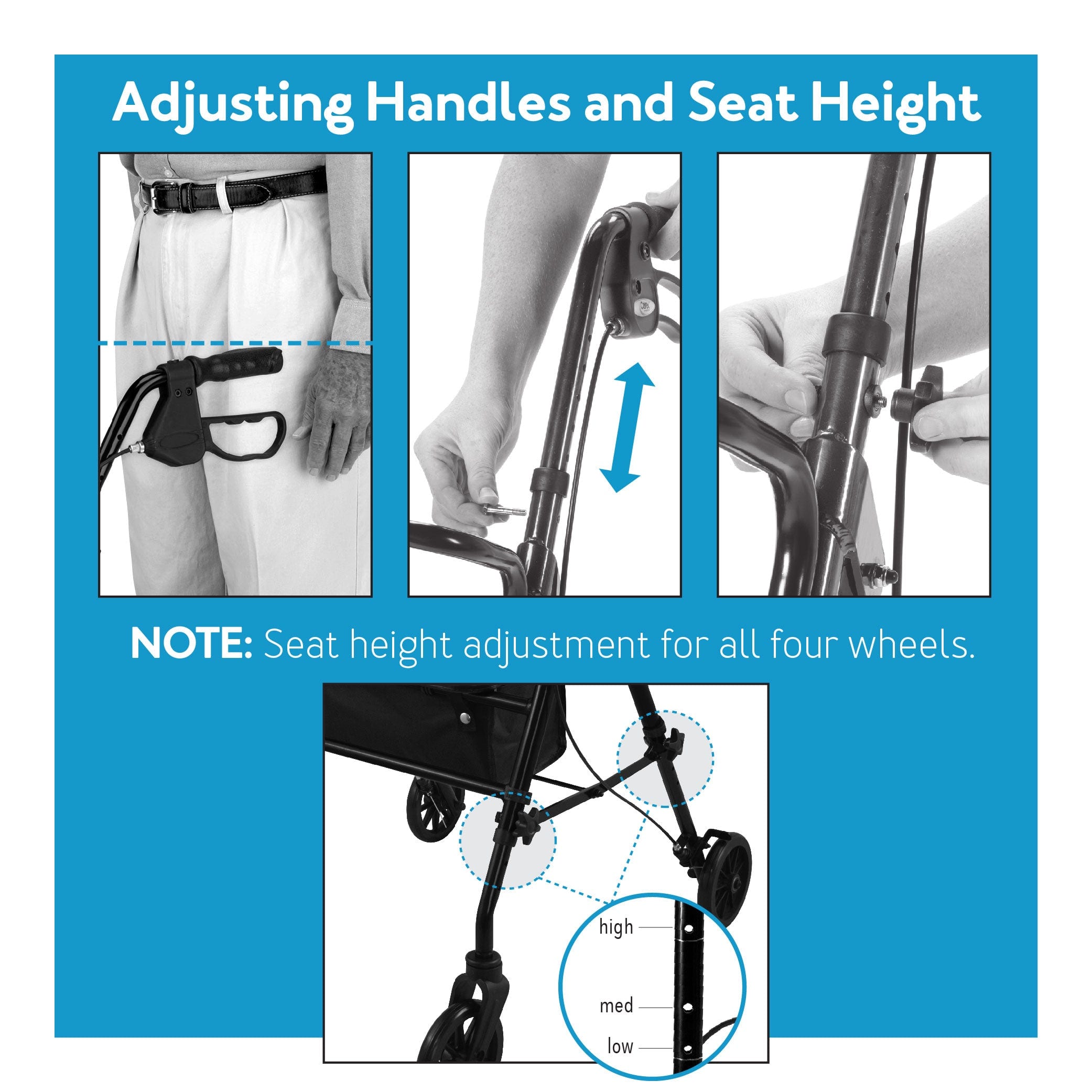 Carex Step 'N Rest® Rolling Walker - Carex Health Brands