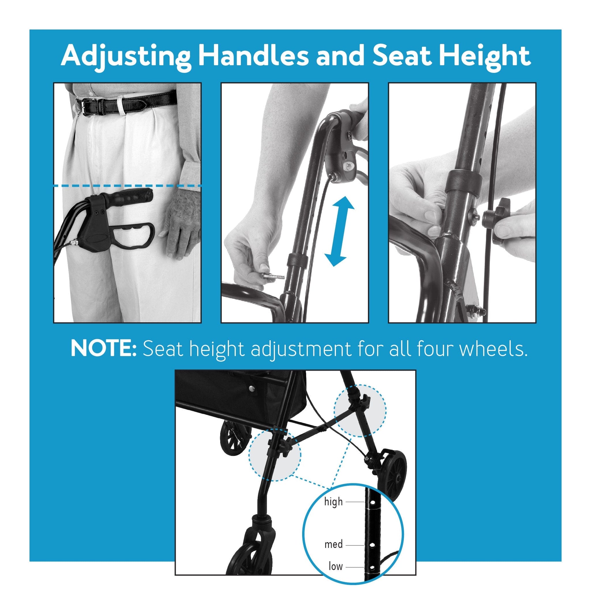 Carex Step 'N Rest® Rolling Walker - Carex Health Brands