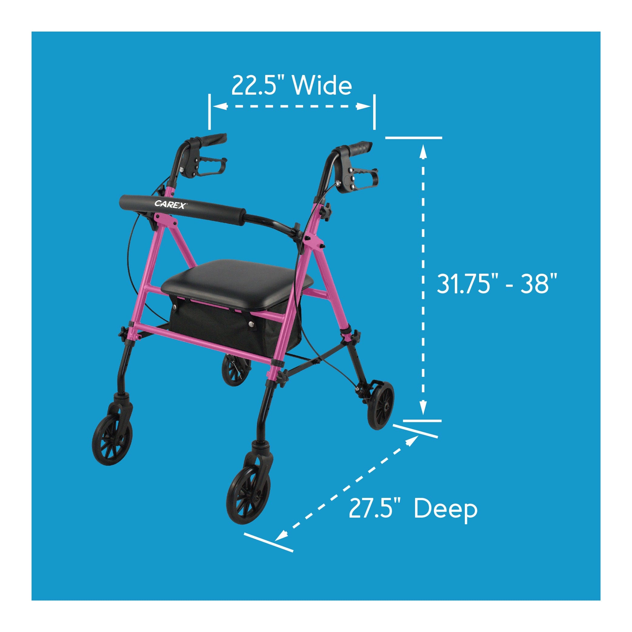 Carex Step 'N Rest® Rolling Walker - Carex Health Brands