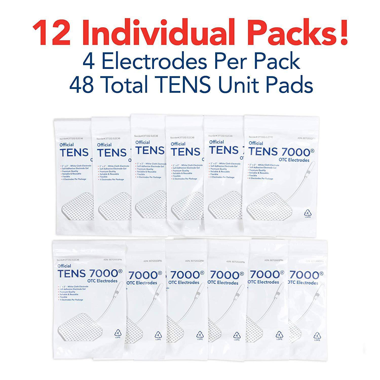TENS 7000 Official Electrodes, Multi-Pack - Carex Health Brands