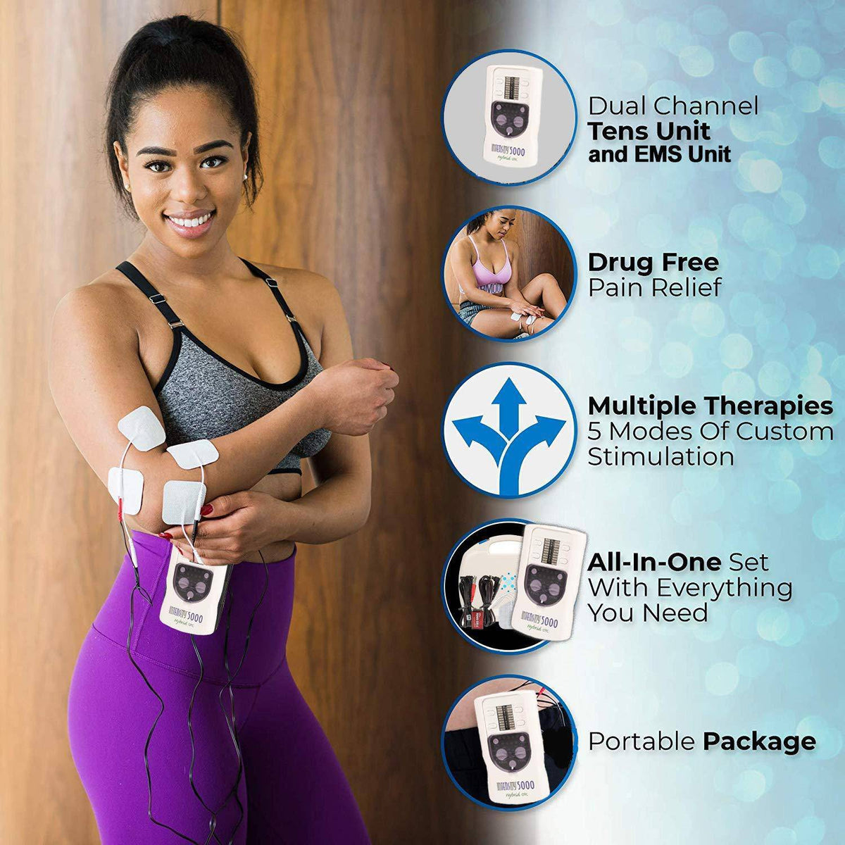 thumbnail image 2 of TechCare Massager Plus24 TENS Unit Muscle Stimulator – Full Body Pulse Massager With 24 Modes 2 of 4