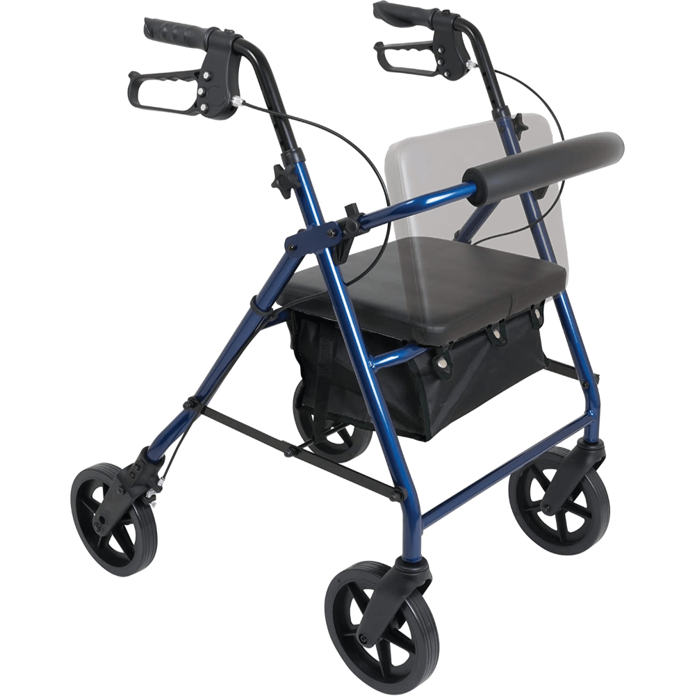 ProBasics Deluxe Aluminum Rollator with 8-inch Wheels, 300 lb Weight Capacity - Carex Health Brands
