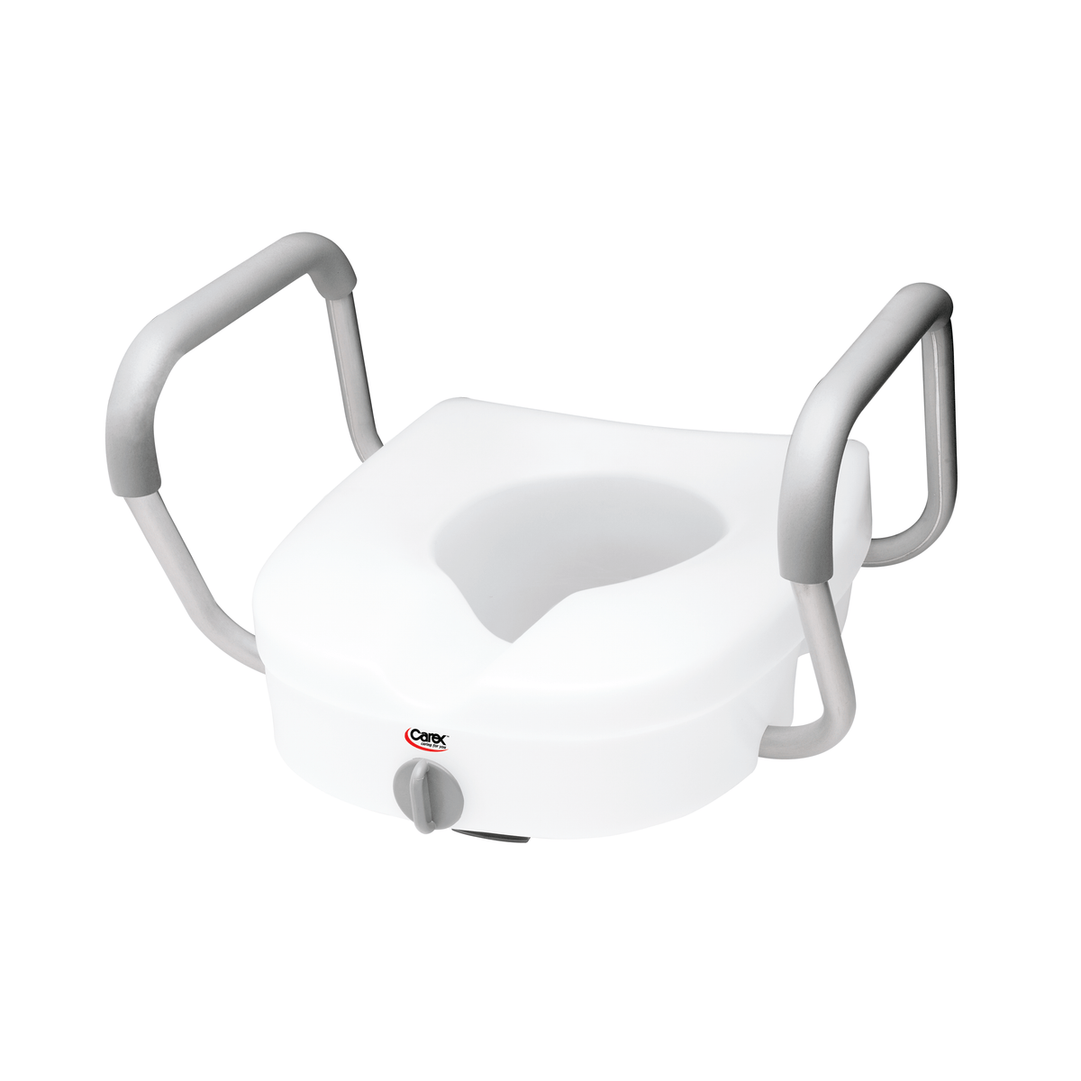 Cared Raised Toilet Seat - 5 Inch Elevated outlets Safety Riser Adjustable Padded Arms S