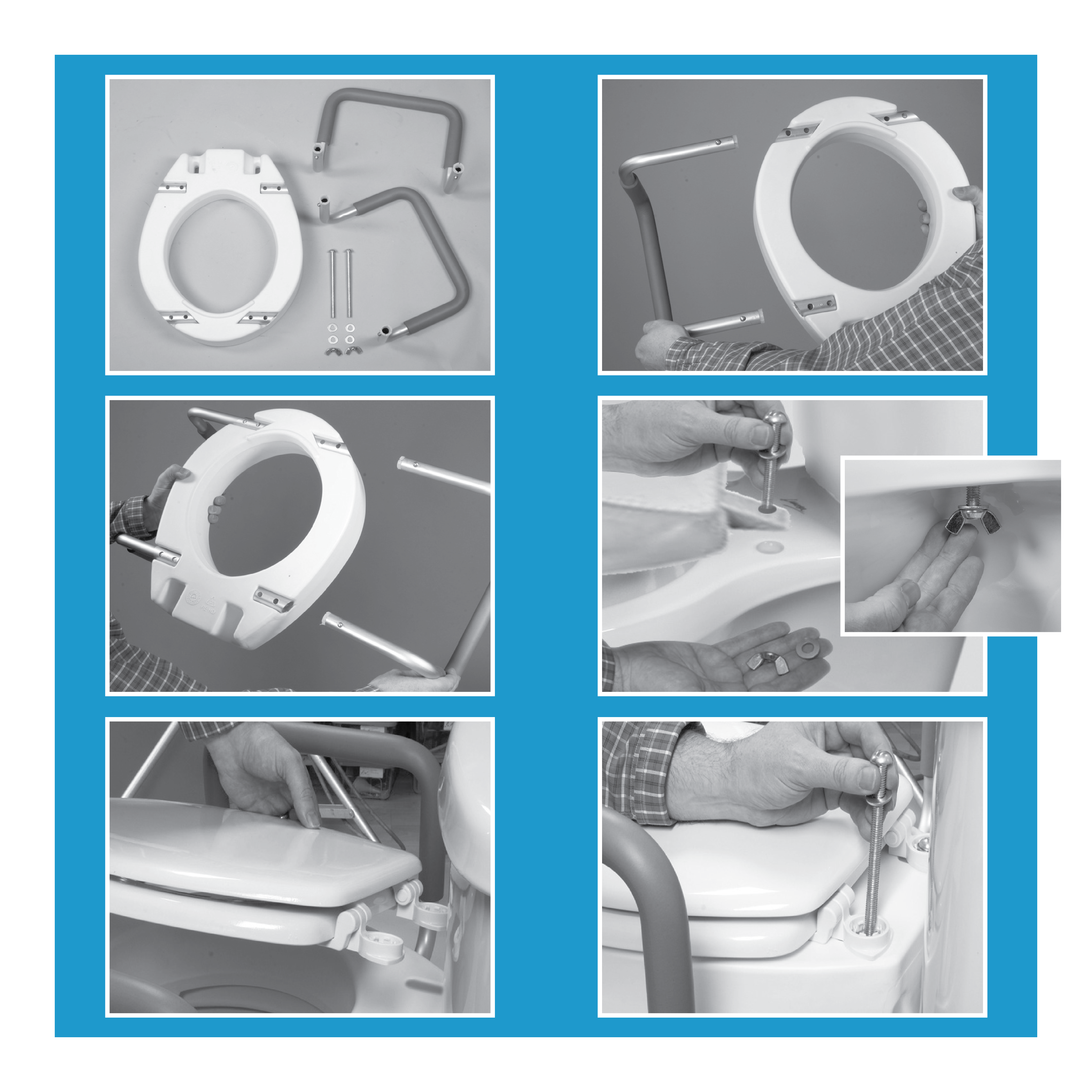 Carex Toilet Seat Elevator With Handles - For Standard Toilet Seats - Carex Health Brands