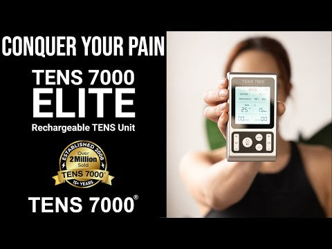 TENS 7000 Elite Rechargeable TENS Unit Muscle Stimulator and Pain Relief Machine