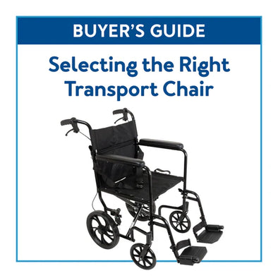 A black transport chair with tex, "Buyer's Guide: Selecting the Right Transport Chair"