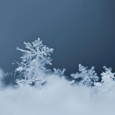 A close up of a snowflake