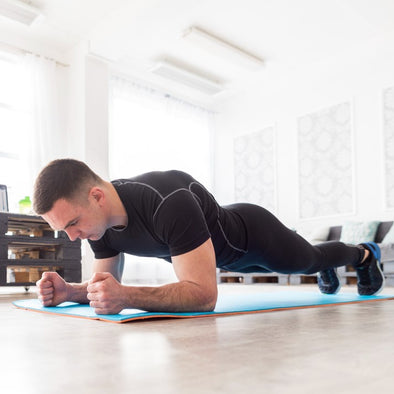 A man doing a plank