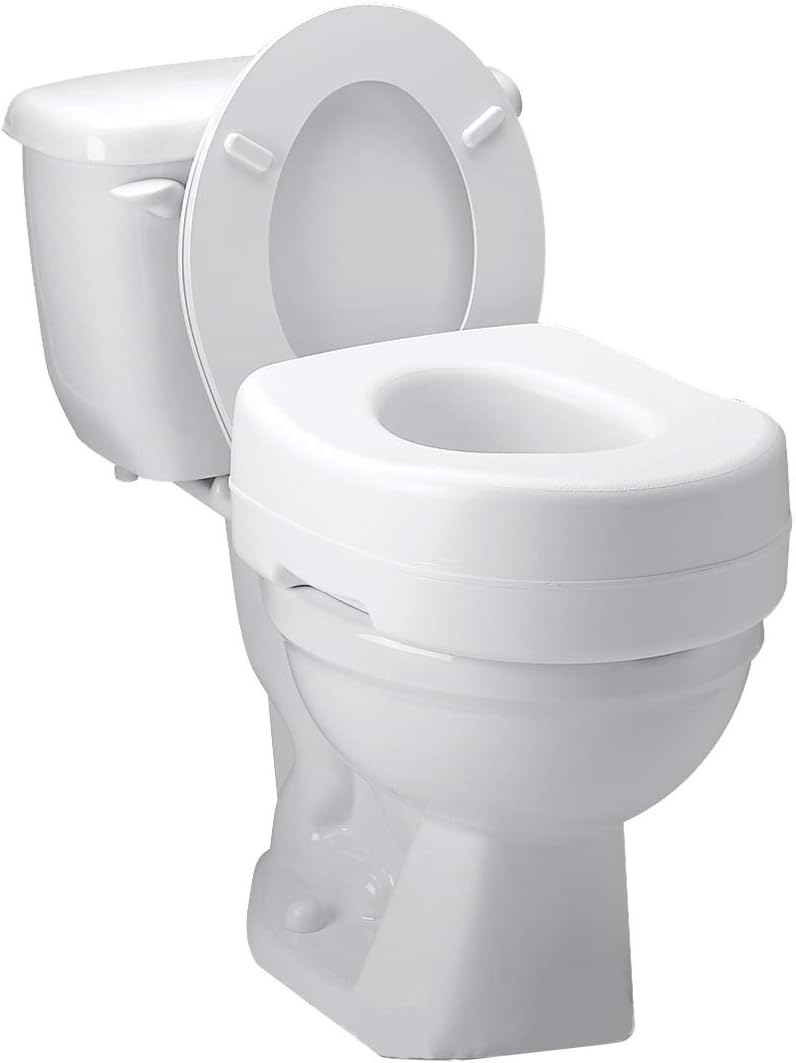 Raised Toilet Seat - 2 Pad, FSA HSA Eligible, White Cushion