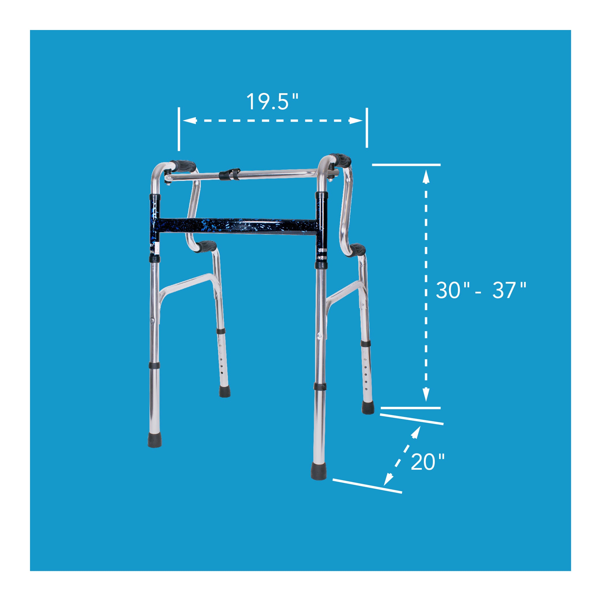 A uplift walker with its dimensions outlined. 30