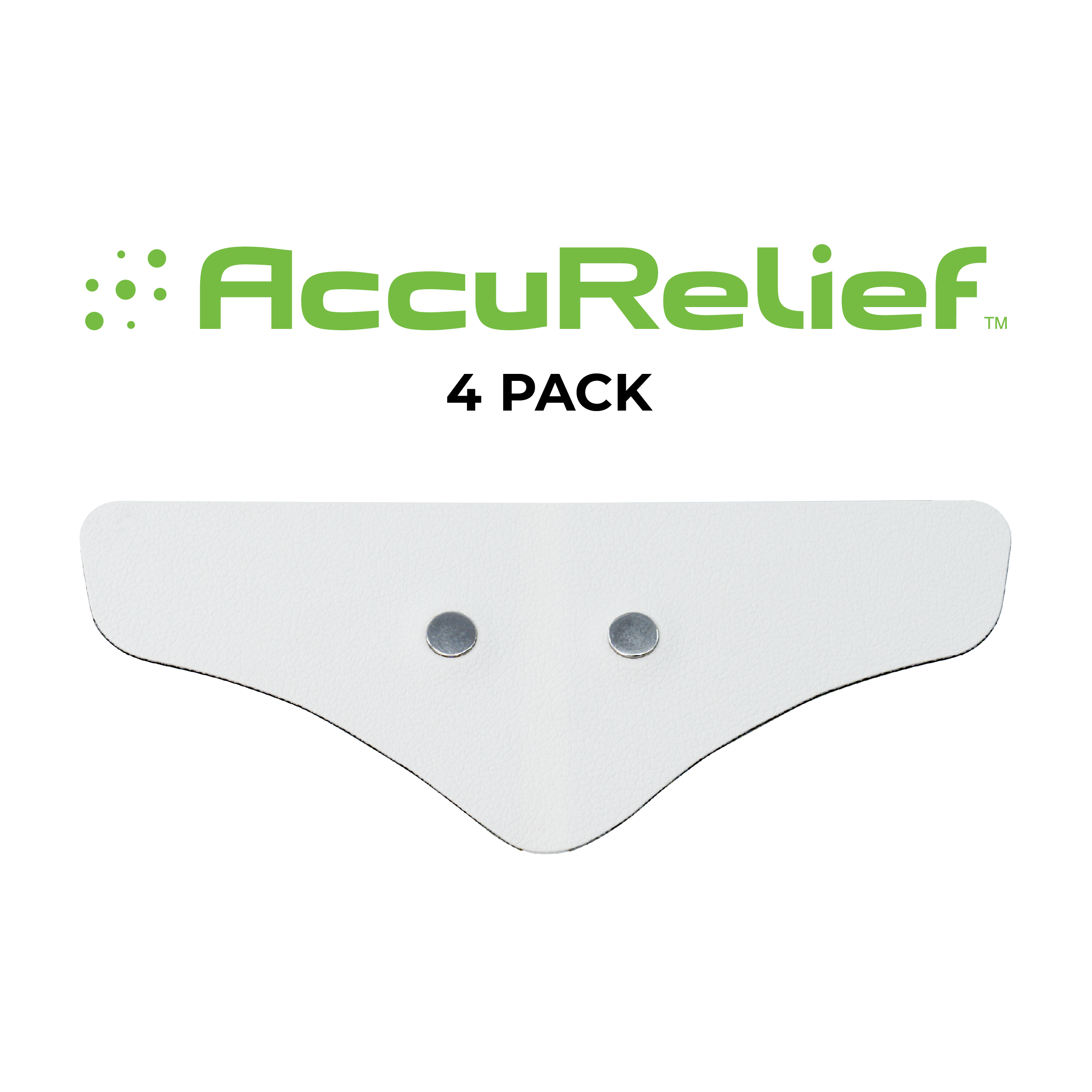 AccuRelief product with two patches on a white background