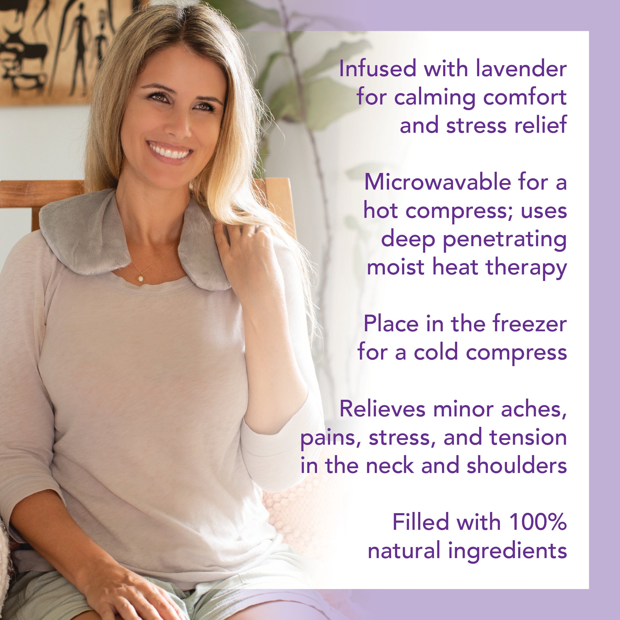 Calming Heat Massaging Neck Wrap, Support Plus