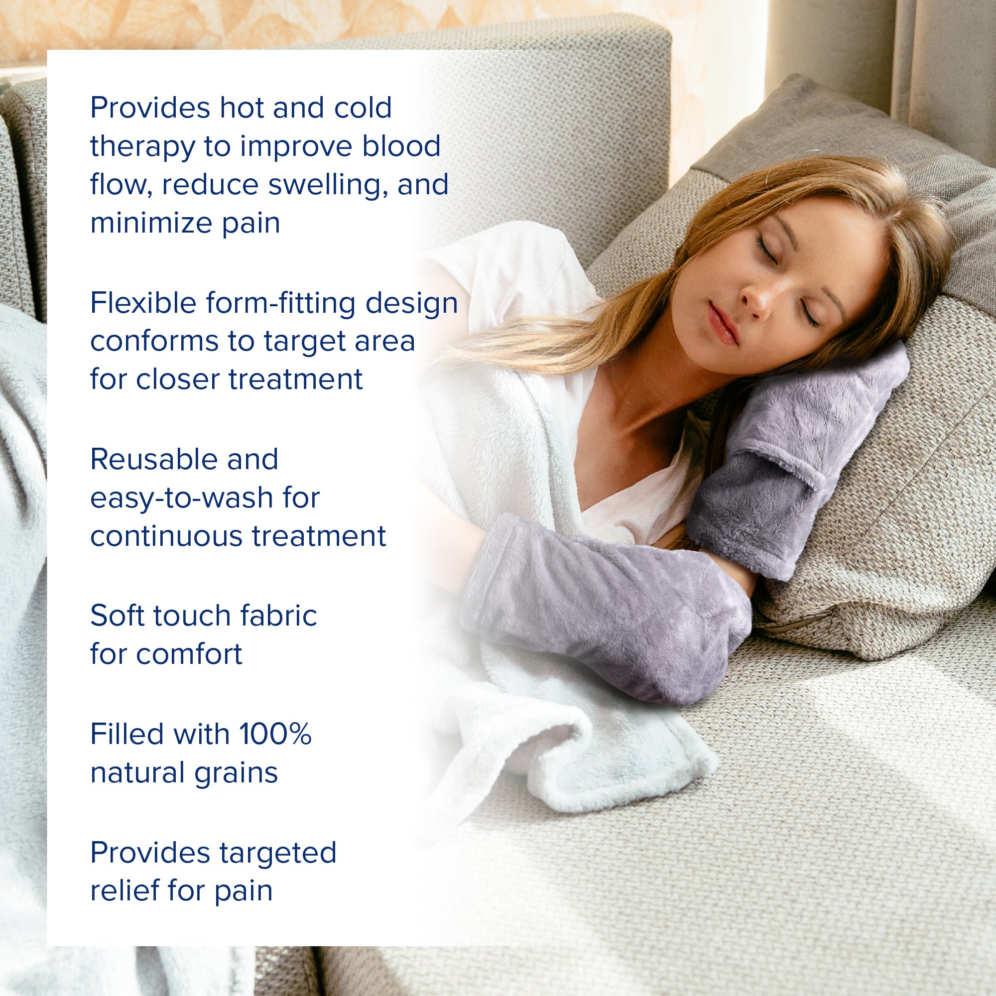 Features of Bed Buddy microwave hand warmers for arthritis and joint relief.