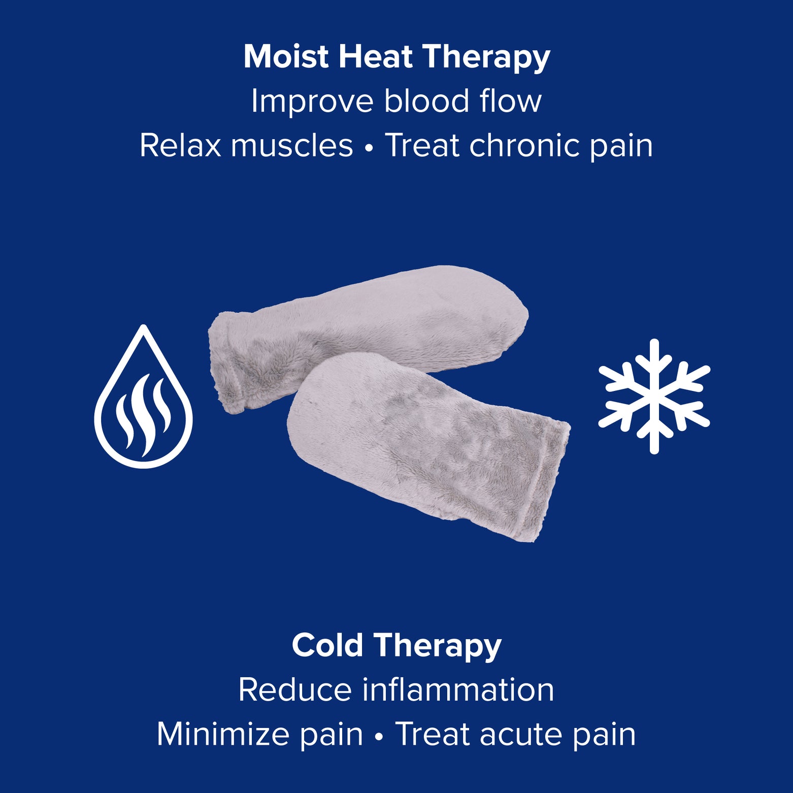 Comparison of moist heat therapy and cold therapy benefits for hand pain.