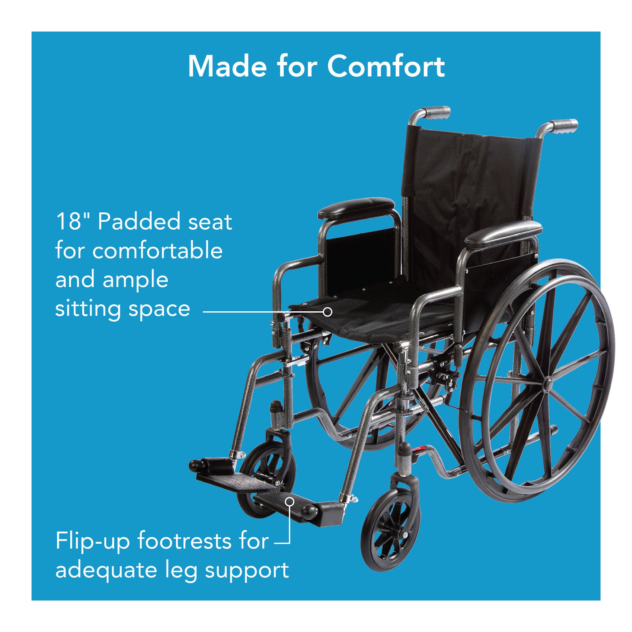 Carex Wheelchair With Large 18” Padded Seat - Carex Health Brands