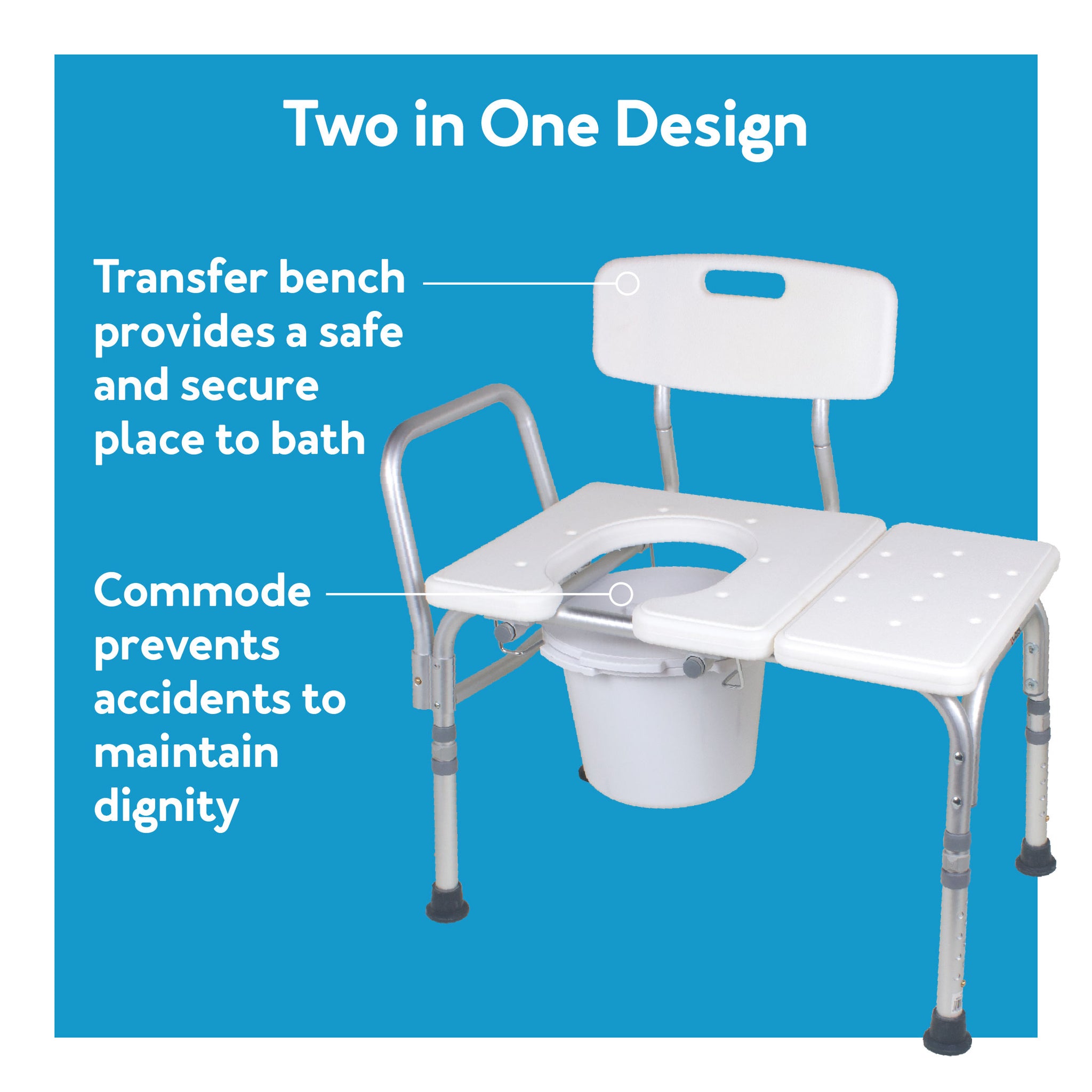 Carex Bathtub Transfer Bench With Opening & Bucket - Carex Health Brands