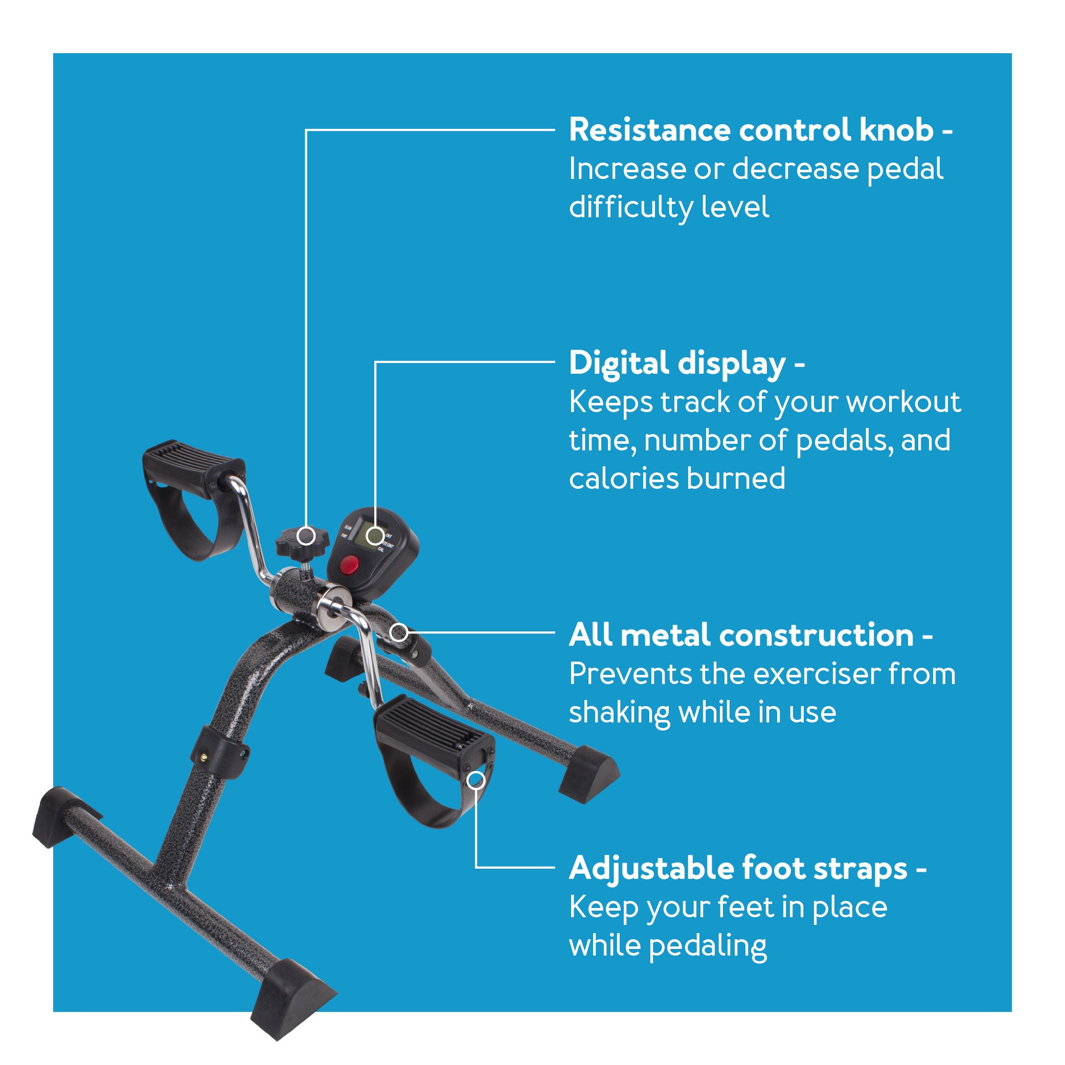 pedal digits Carex Pedal Exerciser with Digital Display