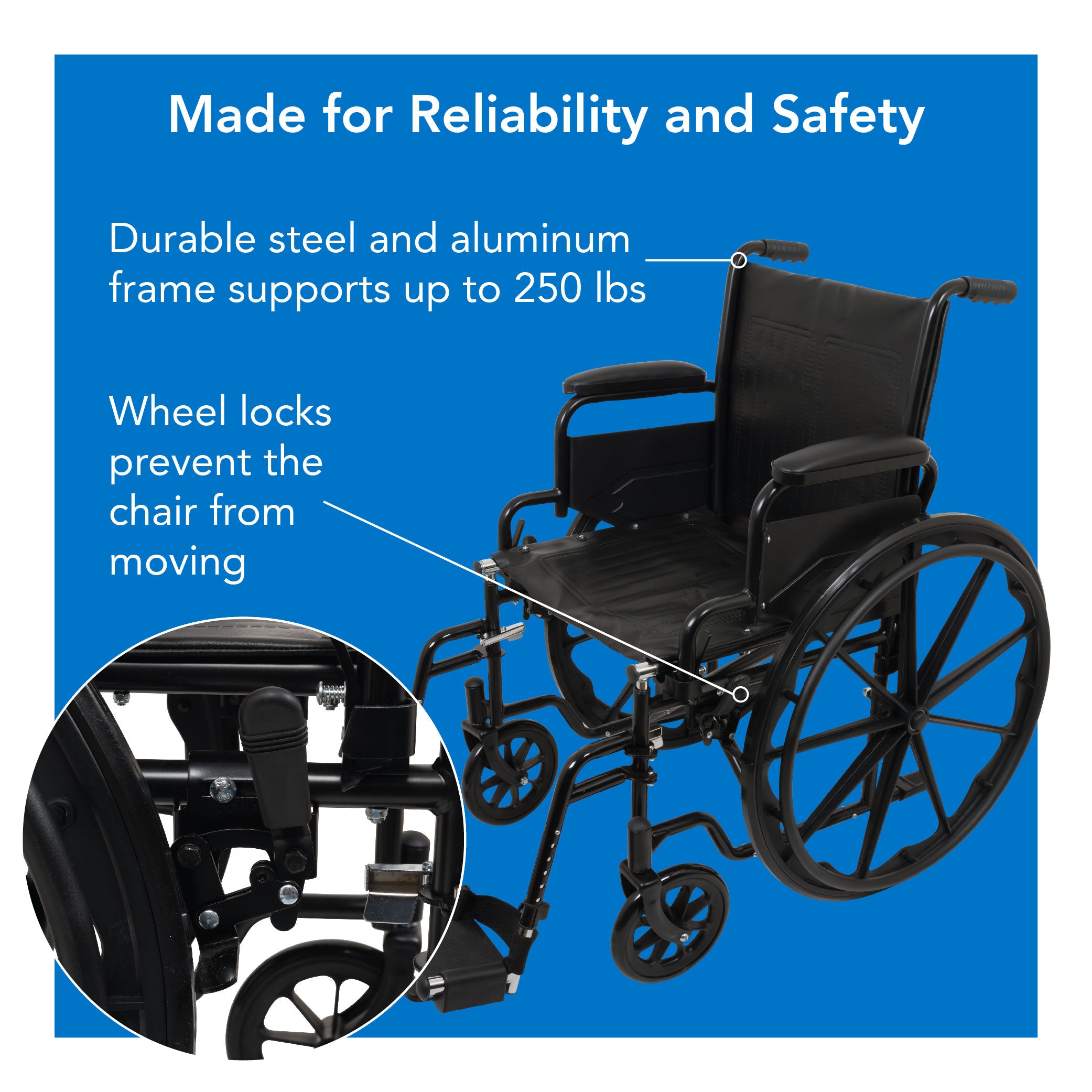 ProBasics K1 Standard Wheelchair with Flip-Back Arms - Carex Health Brands