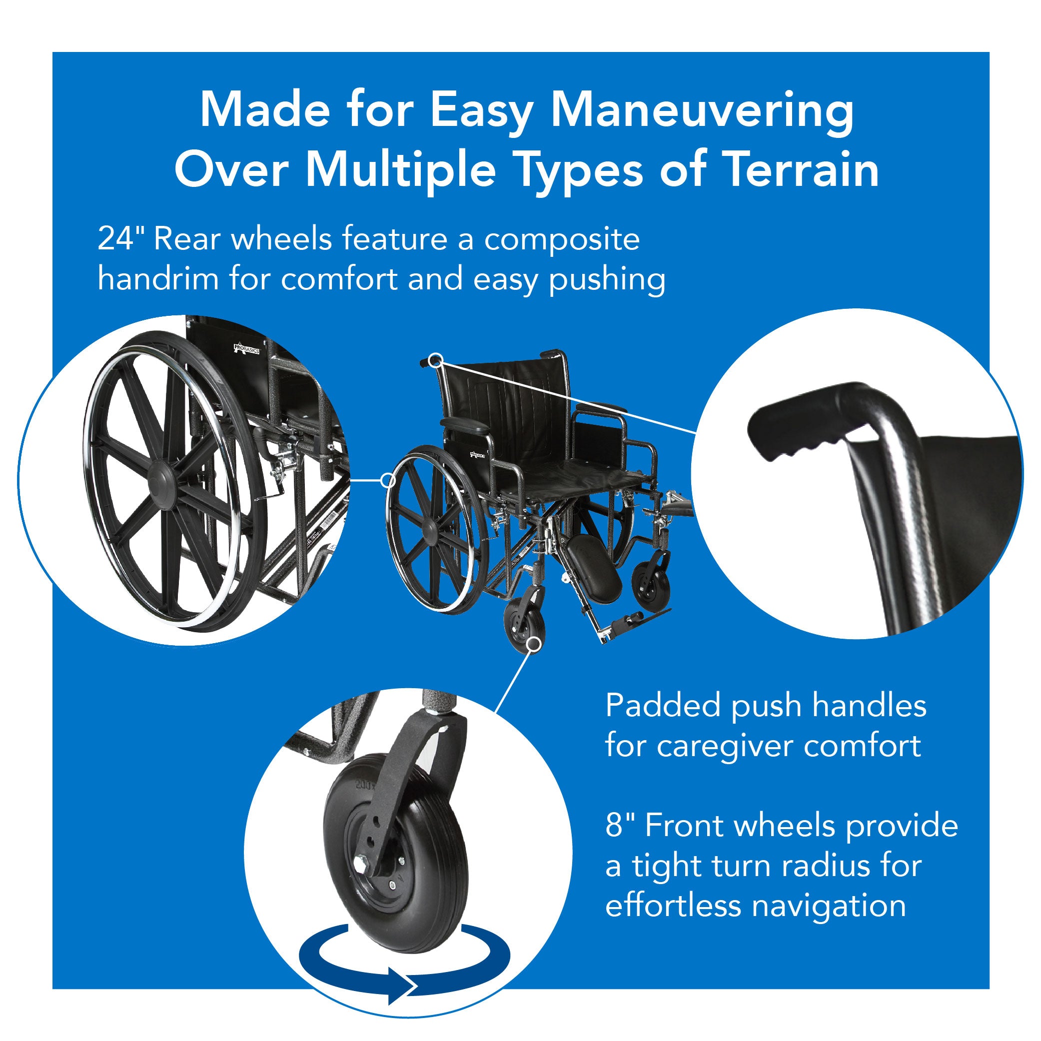 ProBasics K7 Heavy Duty Bariatric Extra-Wide Wheelchair - Carex Health Brands
