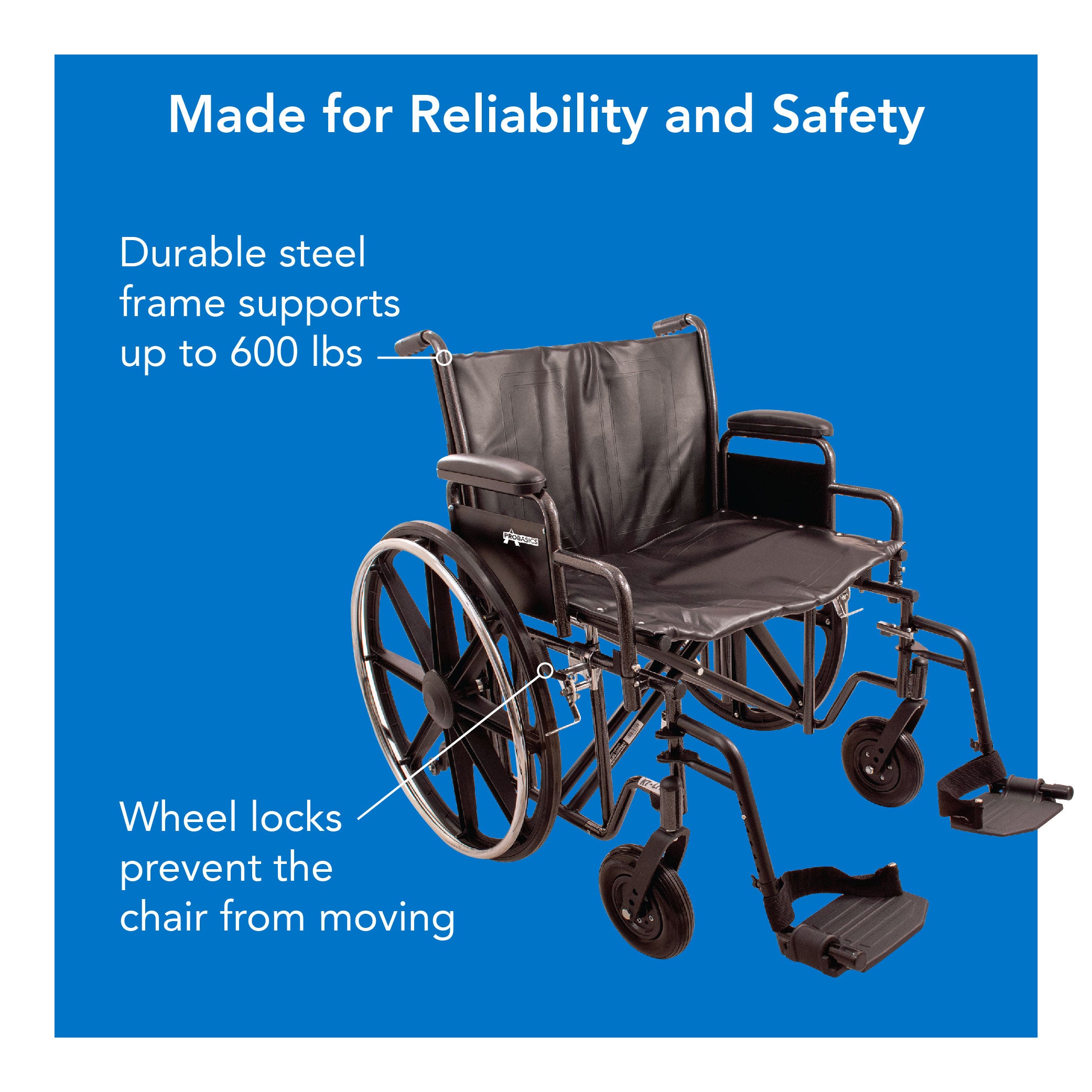 ProBasics K7 Heavy Duty Bariatric Extra-Wide Wheelchair - Carex Health Brands
