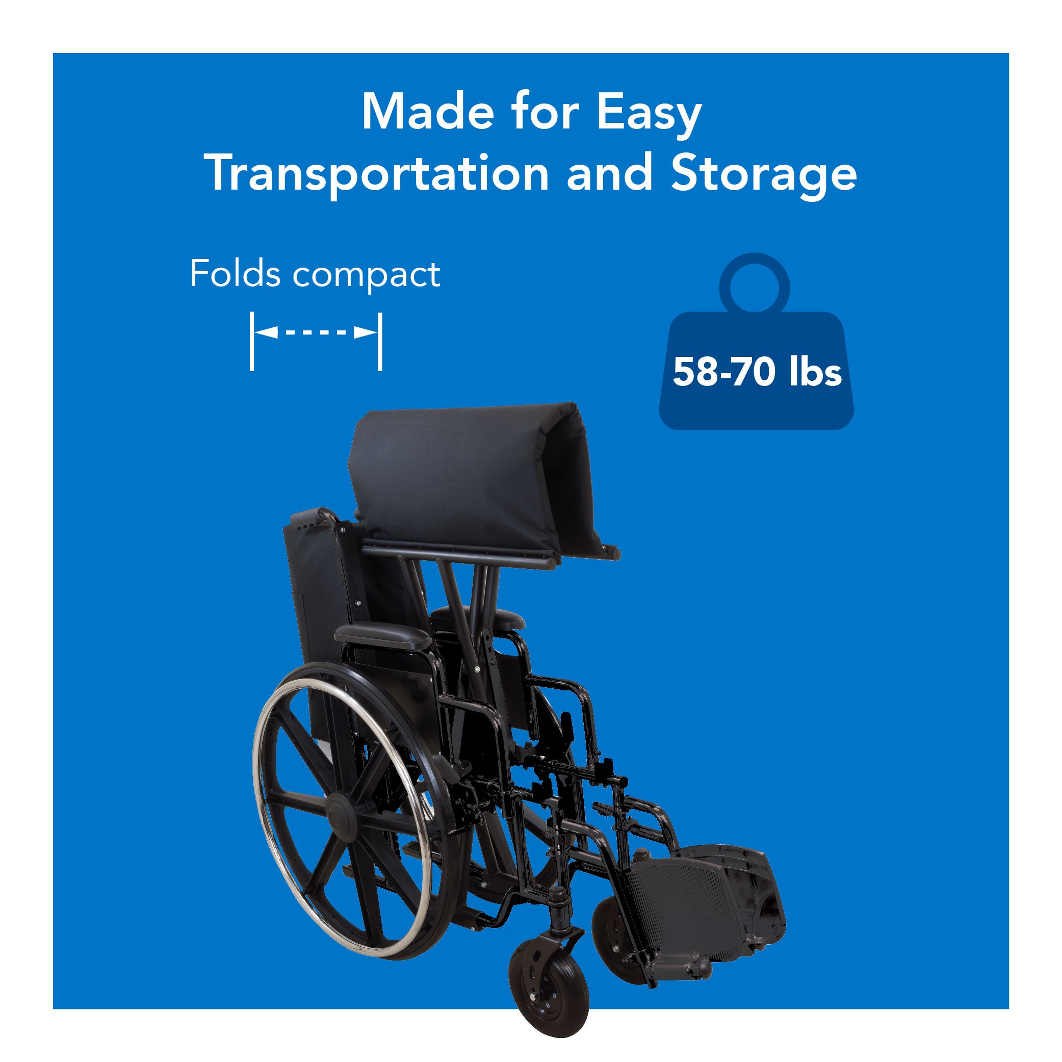 Maneuverable Narrow Wheelchair for Daily Living 21.5 wide