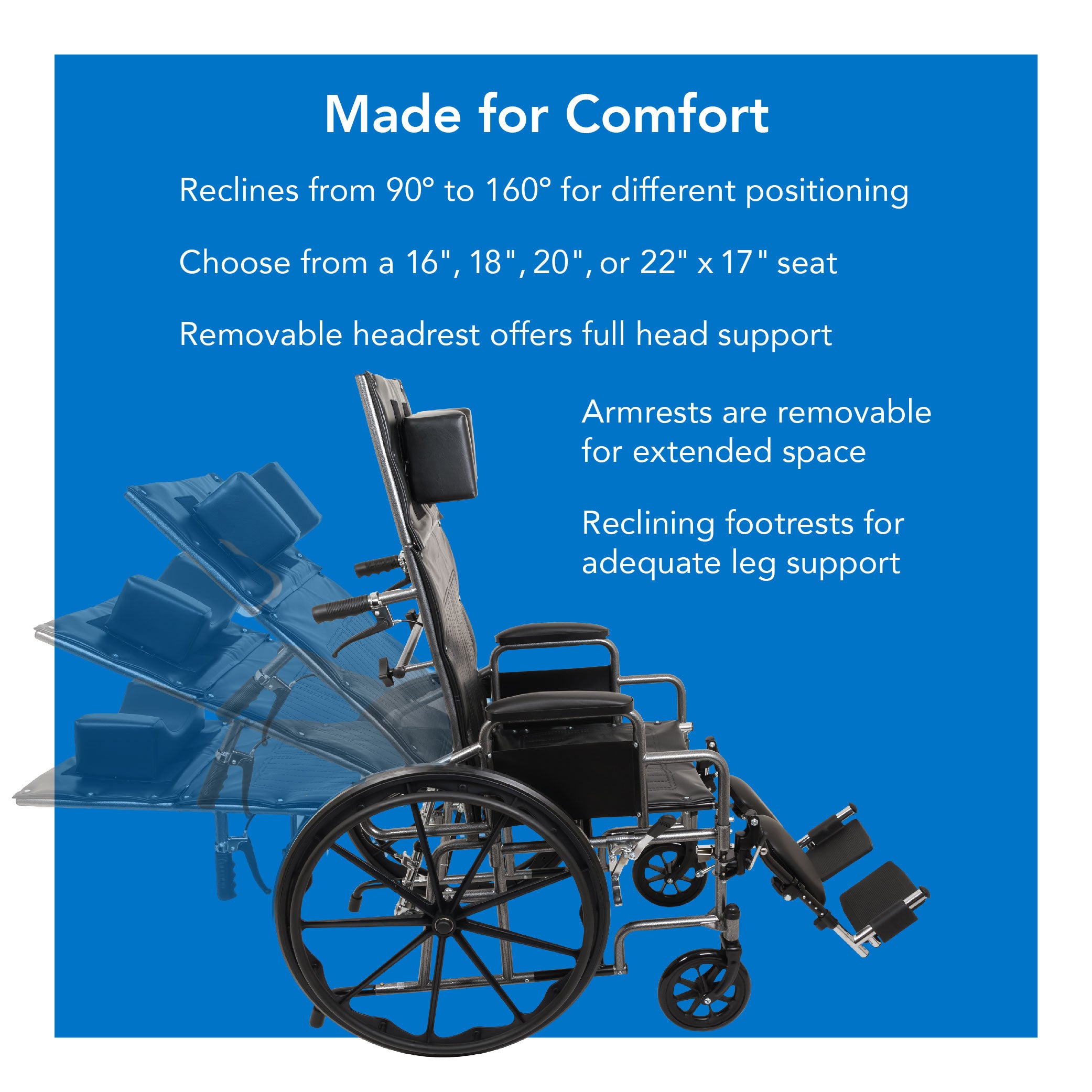 Probasics Remote ProBasics Reclining Wheelchair - Removable Arms & Elevating Legrests– Carex