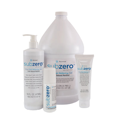 Sub Zero Cool Pain Relieving Gel - Multiple Sizes (Roll-On Tube, Travel Packs)