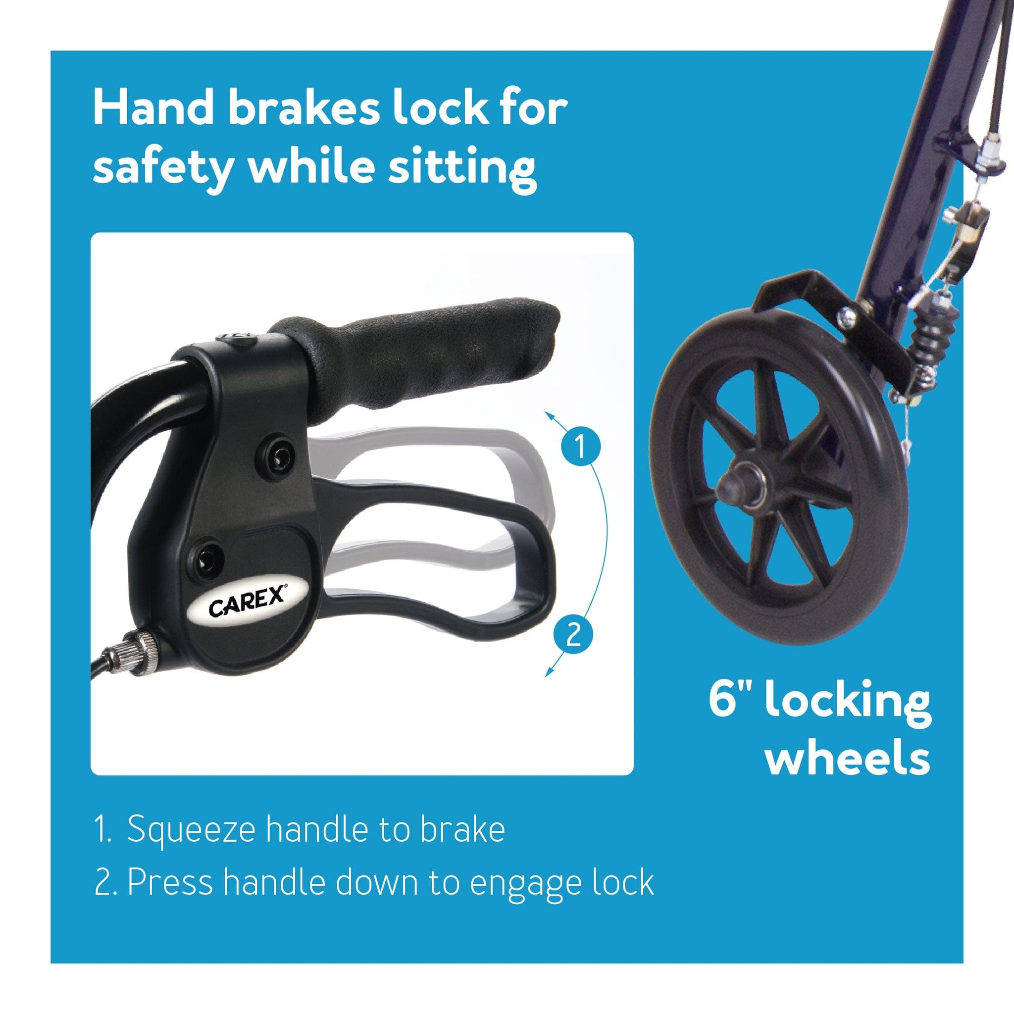 Carex Steel Rolling Walker - Carex Health Brands