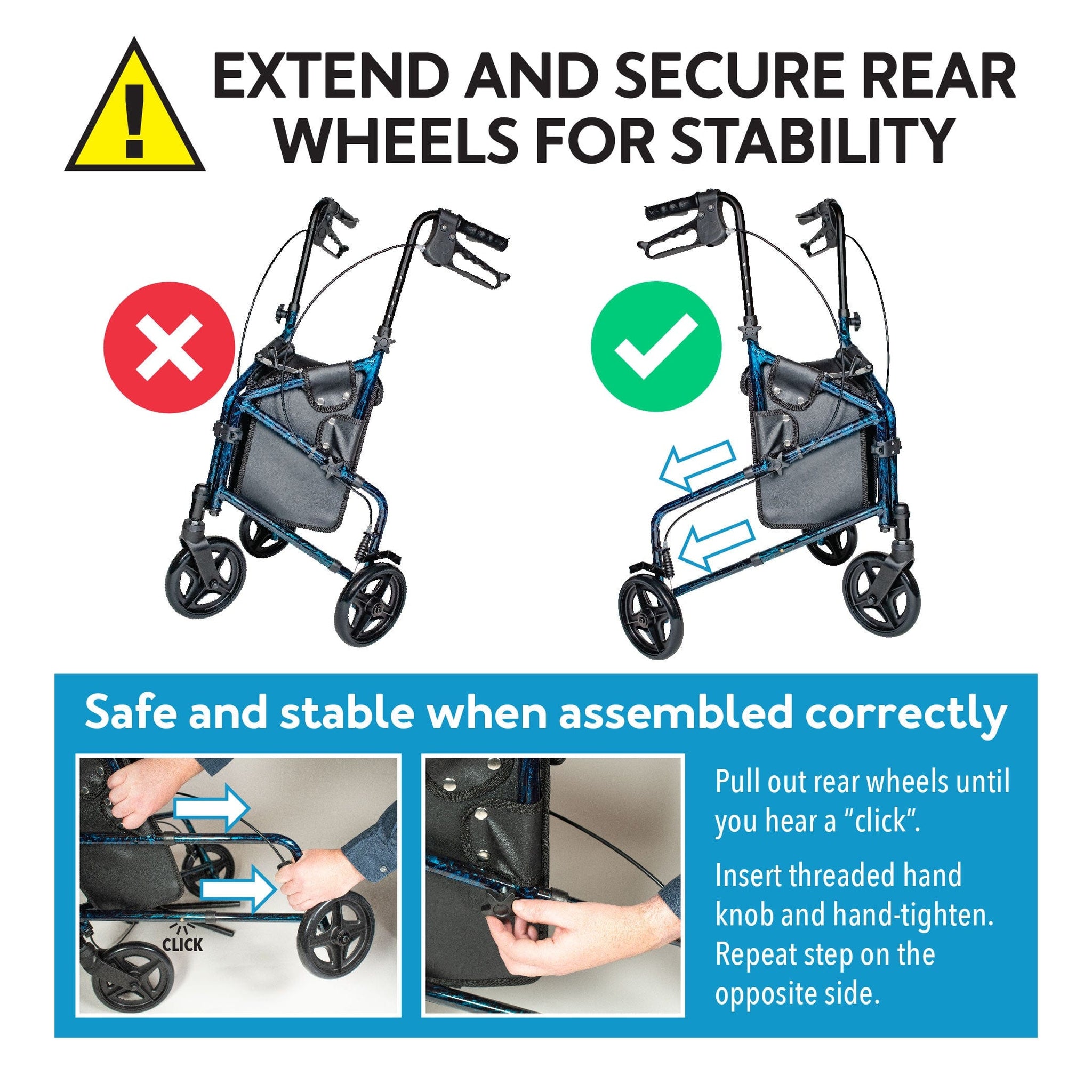 Carex Trio Rolling Walker - Carex Health Brands