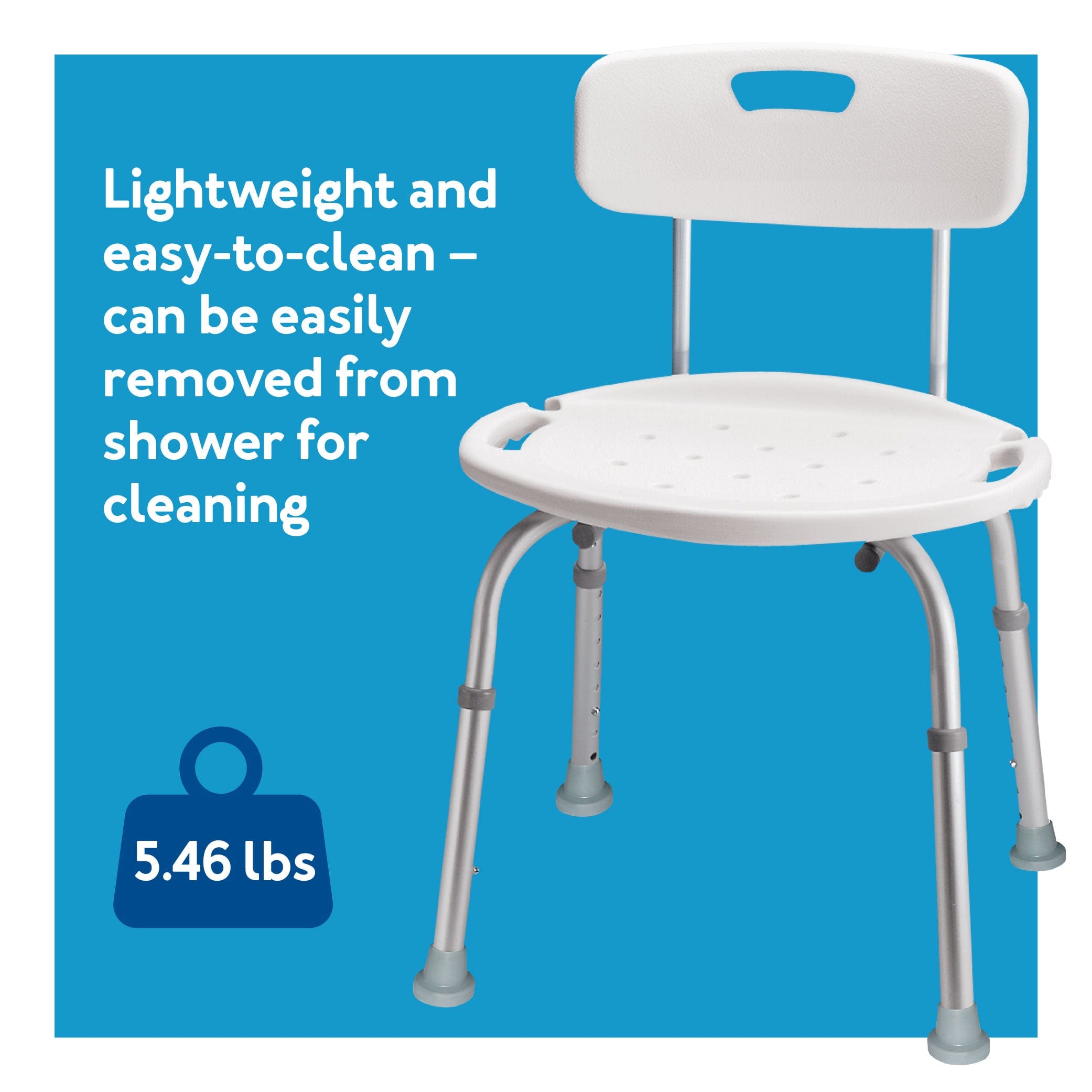 Carex Adjustable Bath Shower Seat with Back - Main Image