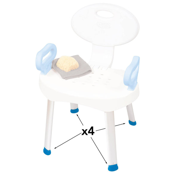 E-Z Shower Chair Replacement Tips - Set of 4 - Carex Health Brands