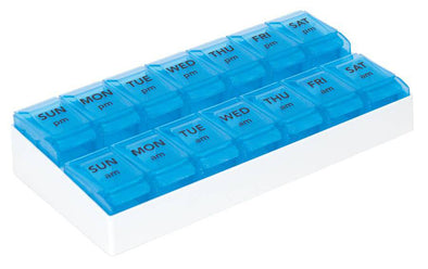 Apex 7-Day AM/PM Push-to-Open Pill Organizer - Carex Health Brands