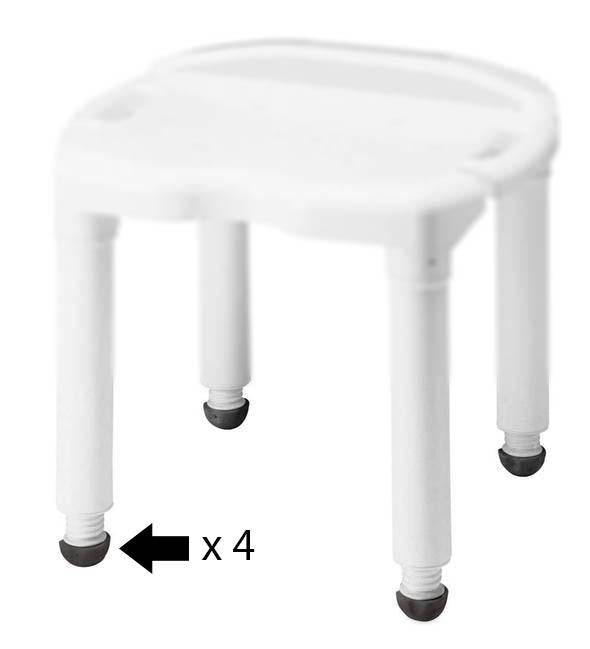 Replacement Leg Tips for Carex Universal Shower Chair and Transfer Bench - Set of 4 - Carex Health Brands