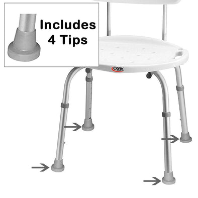 Shower Chair Tips - Set Of 4 Tips - Carex Health Brands