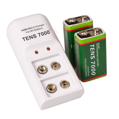 TENS 7000 Official Rechargeable 9v Batteries Kit - Carex Health Brands