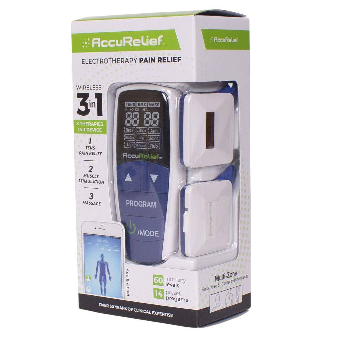 AccuRelief Wireless TENS Electrotherapy Pain Relief System Supply Kit  (Packaging May Vary), Works with AccuRelief Wireless Remote Control TENS  Device