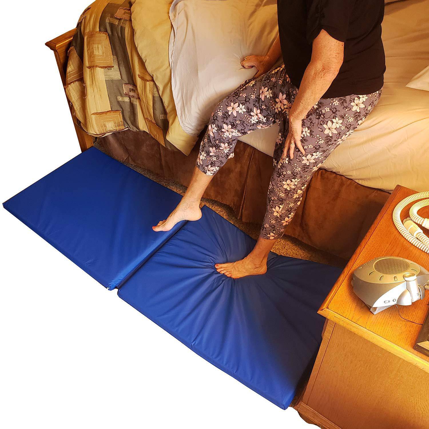 Roscoe Medical - 30036 Fall Mat - Bedside Fall Floor Mat for Safety Protection - Folding Vinyl Floor Mat for Elderly, Senior, Handicap – Reduce Risk