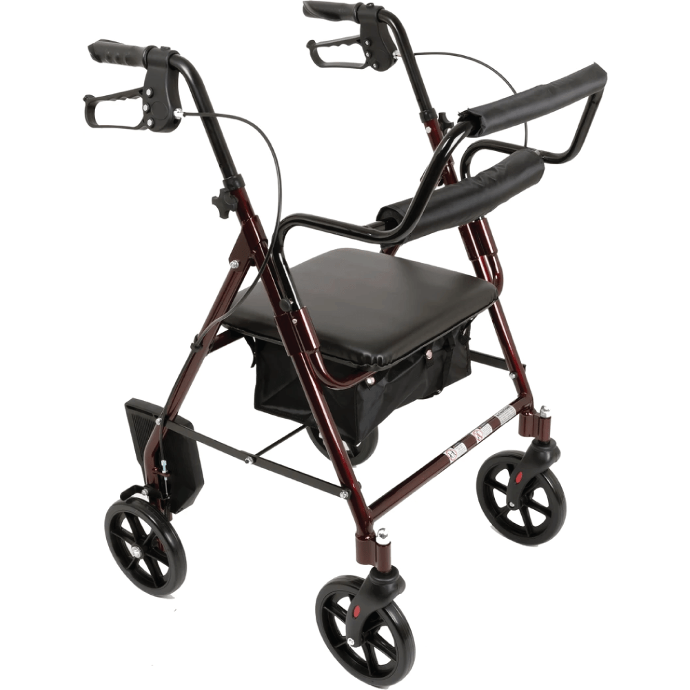 ProBasics Aluminum Transport Rollator with 8-inch Wheels, 250 lb Weight Capacity - Carex Health Brands