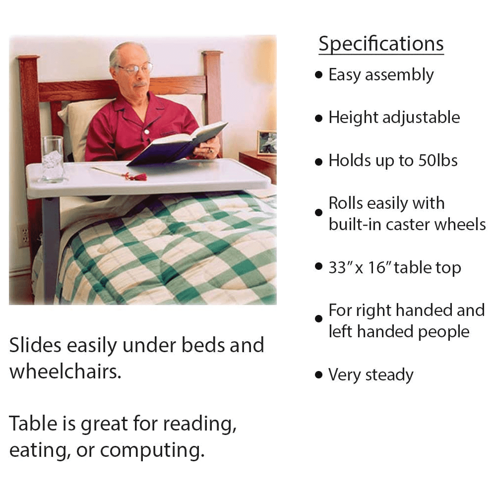 Adjustable C Shape Non Tilt Overbed Table Wheels Serving Silsbee TX by Carex — photo 5 of 6 Adjustable C Shape Non Tilt Overbed Table Wheels Serving Silsbee TX by Carex — photo 5 of 6