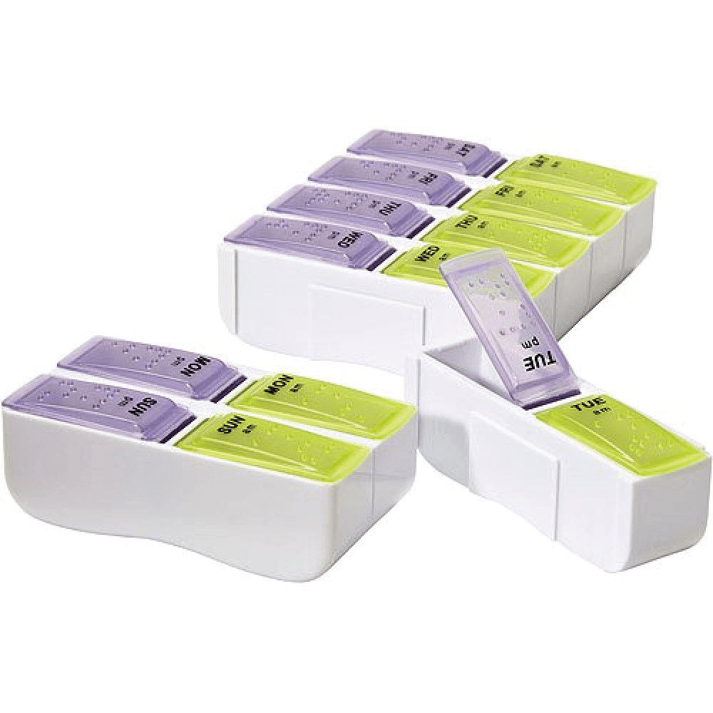 Northix Pill Box, 8 Compartments - Beige
