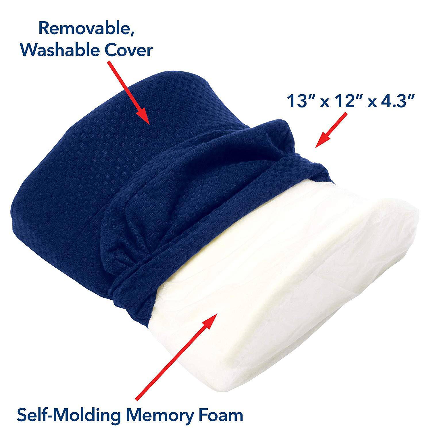 Carex Memory Foam Lumbar Pillow and Leg Pillow - Half Moon Pillow For Lower  Back, Knee - Bolster Pillow For Legs