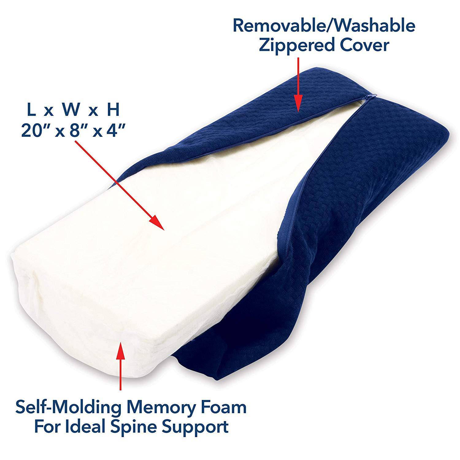 Carex Memory Foam Knee Pillow Cushion, Blue