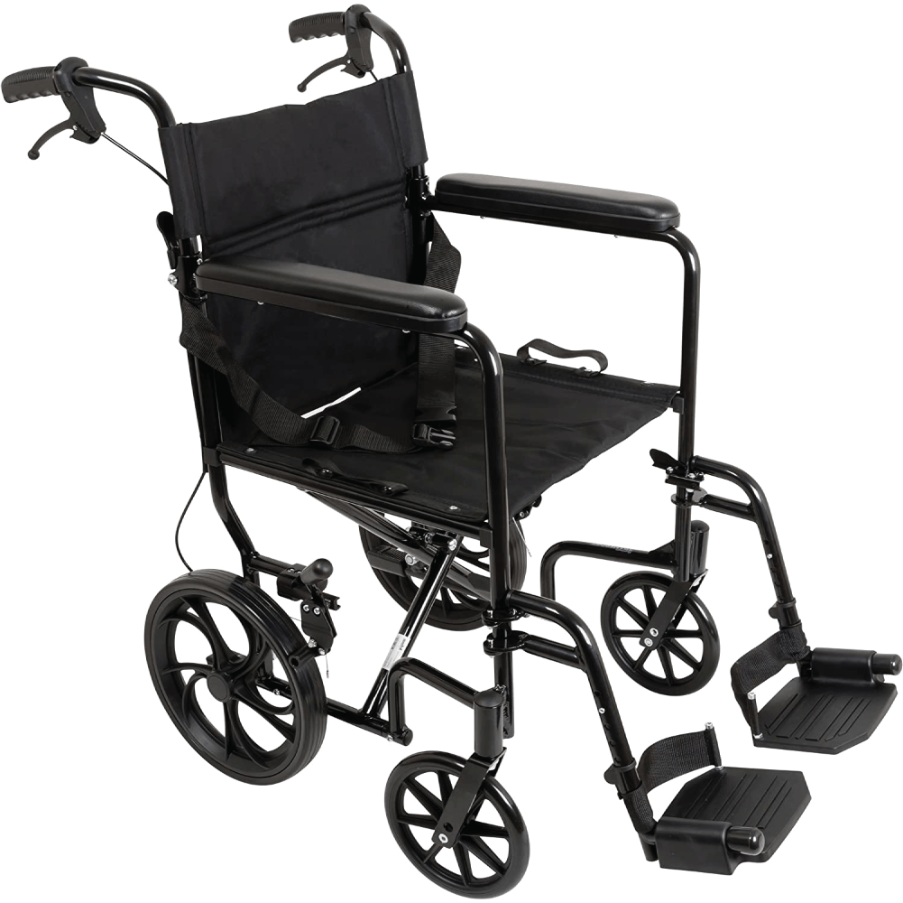 ProBasics Aluminum Transport Chair with 12-Inch Wheels - Carex Health Brands