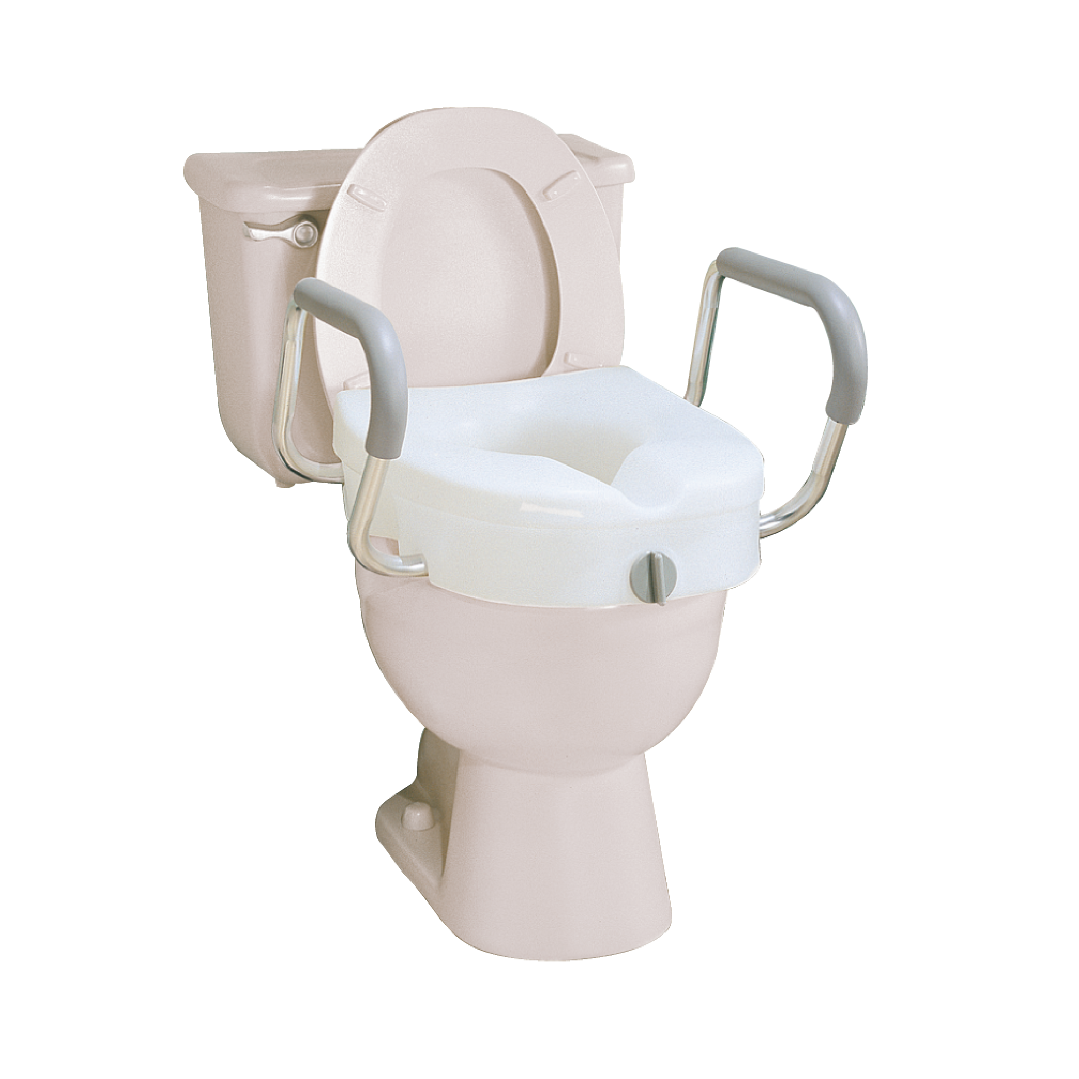 Carex E-Z Lock Raised Toilet Seat with Adjustable Armrests - Carex Health Brands