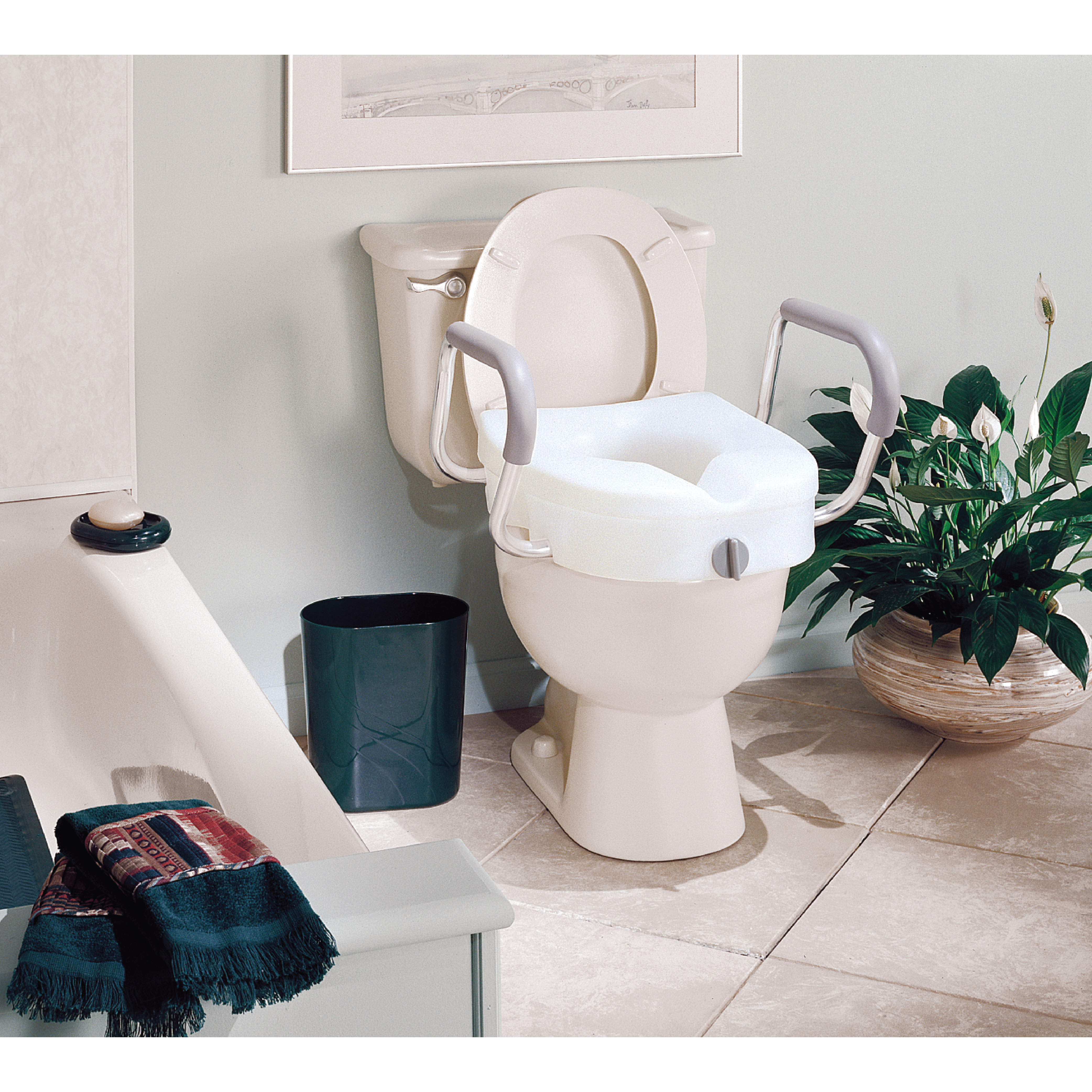 Raised Toilet Seat with Handles,500lbs Heavy Duty Toilet Seat Riser,Adjustable Safety Assist Toilet Chair for Elderly,Handicap, Pregnant,Fits Any Toilet Raised Toilet Seat with Handles,500lbs Heavy Duty Toilet Seat Riser,Adjustable Safety Assist Toilet Chair for Elderly,Handicap, Pregnant,Fits Any Toilet